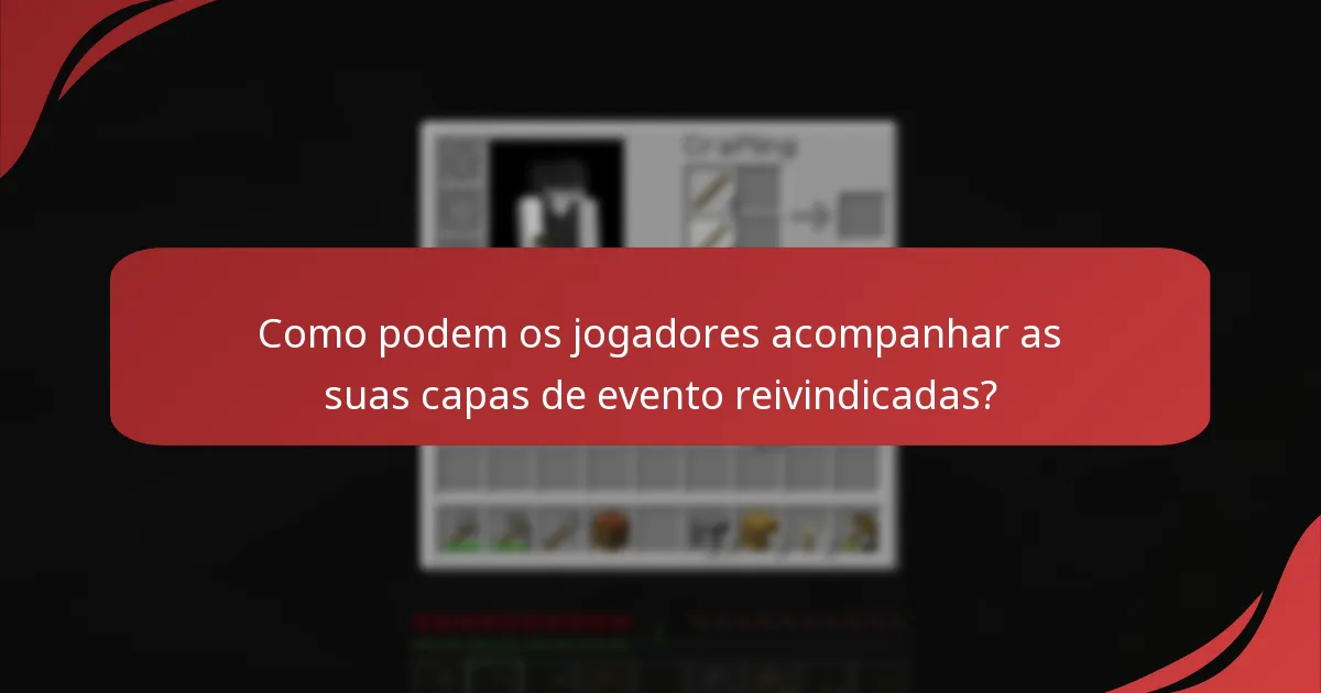 Como podem os jogadores acompanhar as suas capas de evento reivindicadas?