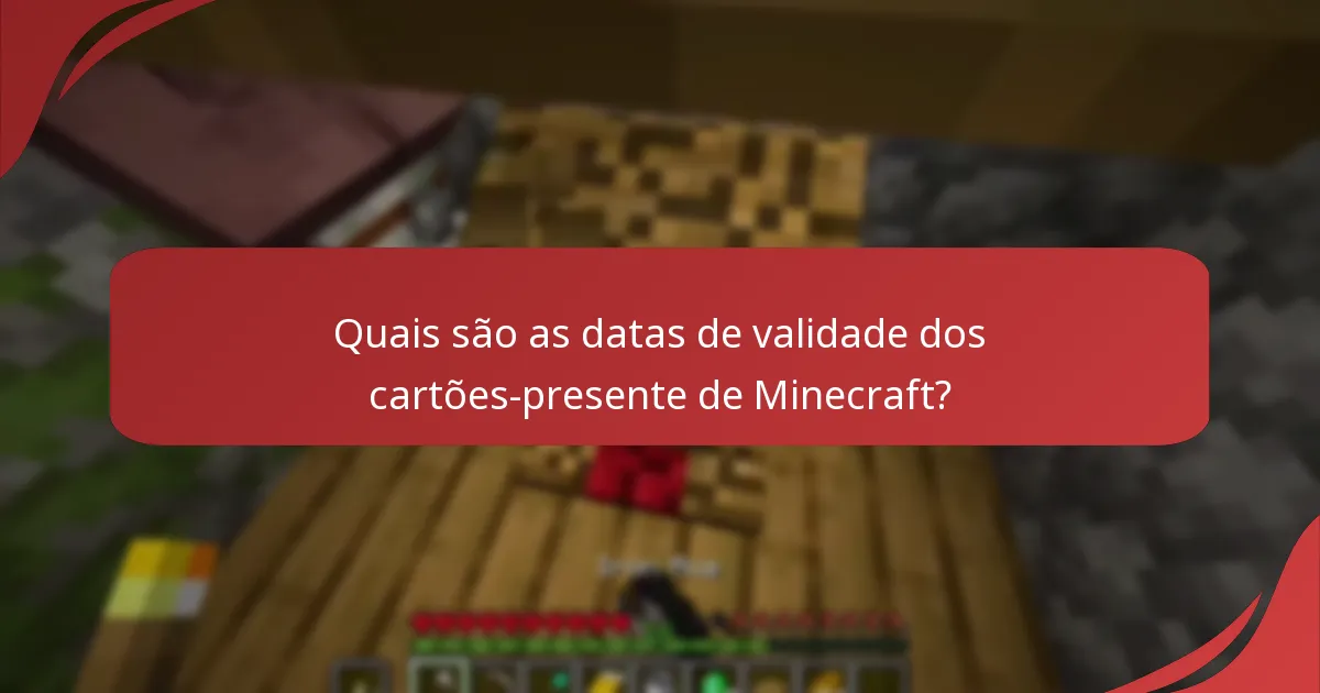 Quais são os problemas comuns com o resgate de cartões-presente de Minecraft?